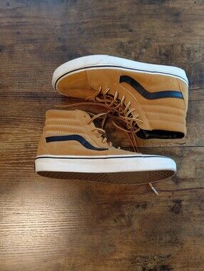 Men's High-Top Suede Sneakers in Tan with Black Accent